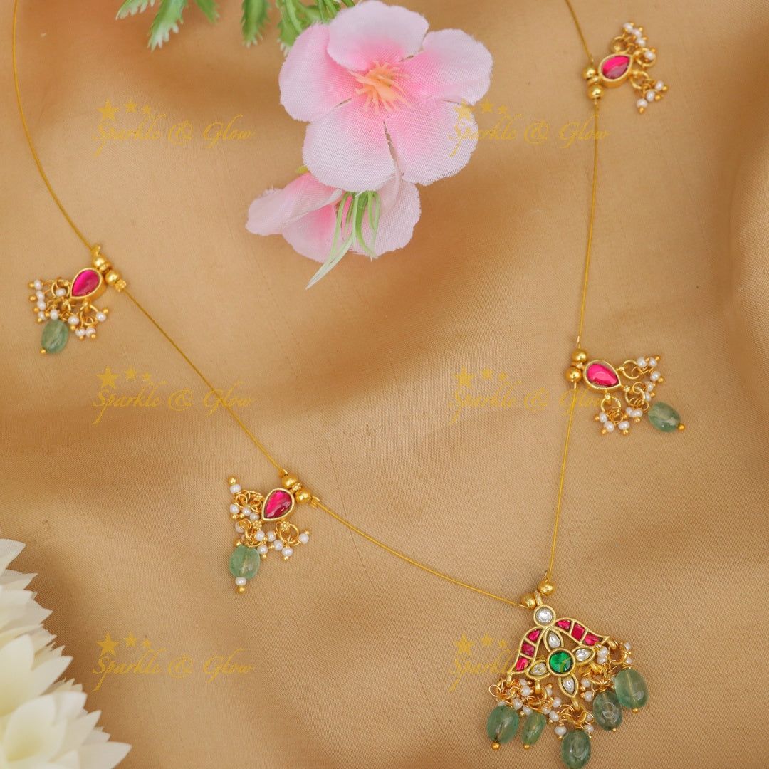 Stunning Kundan Floral Necklace for Festive Elegance