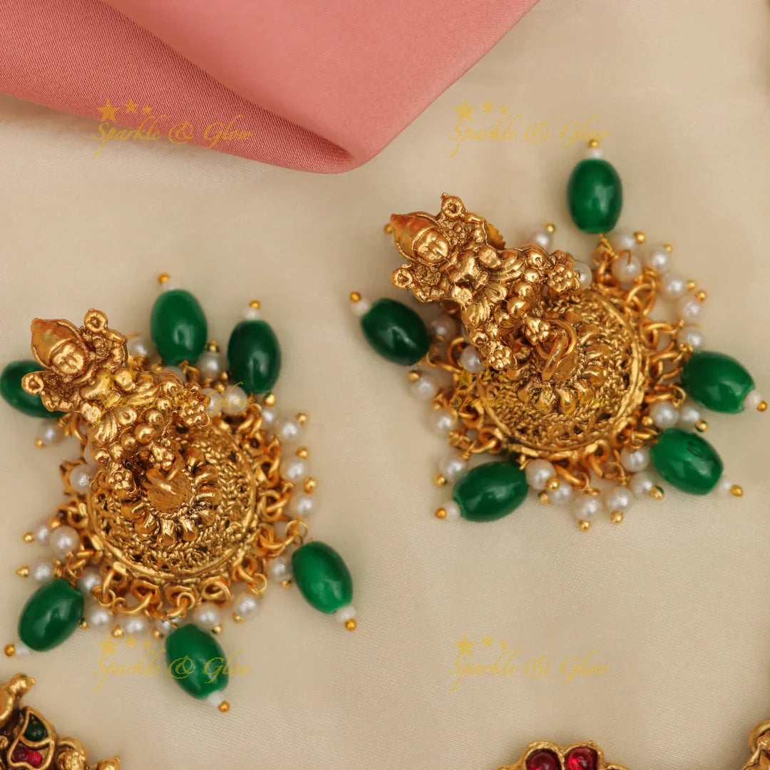 Exquisite Lakshmi Temple Kemp Bridal Set - Sparkle & Glow