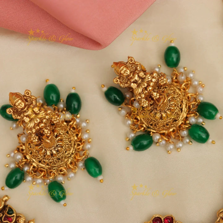 Exquisite Lakshmi Temple Kemp Bridal Set - Sparkle & Glow