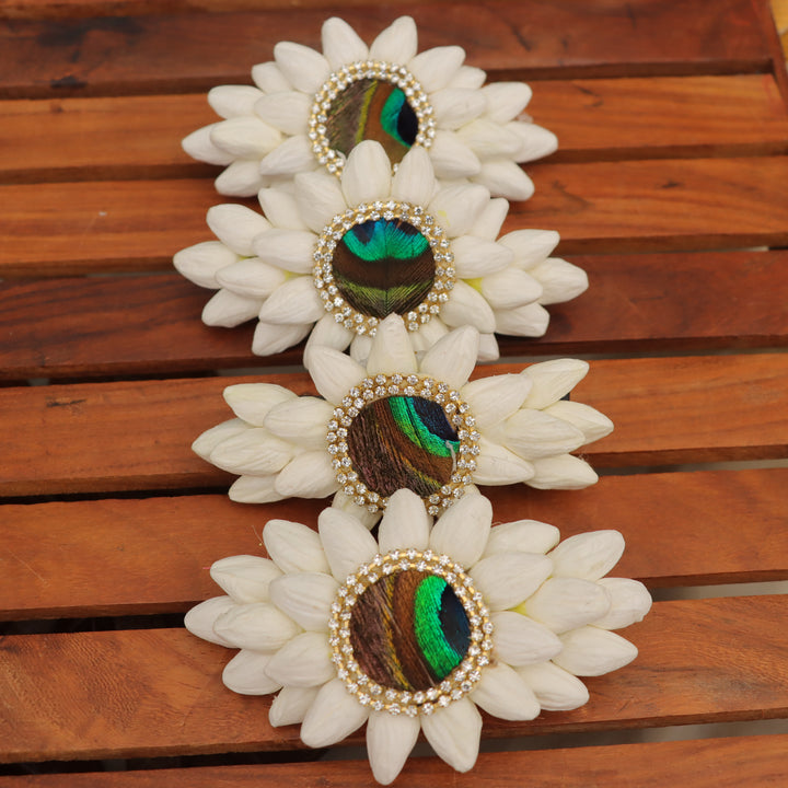 Gorgeous Jasmine Peacock Hairclip - Festive Elegance-Single piece