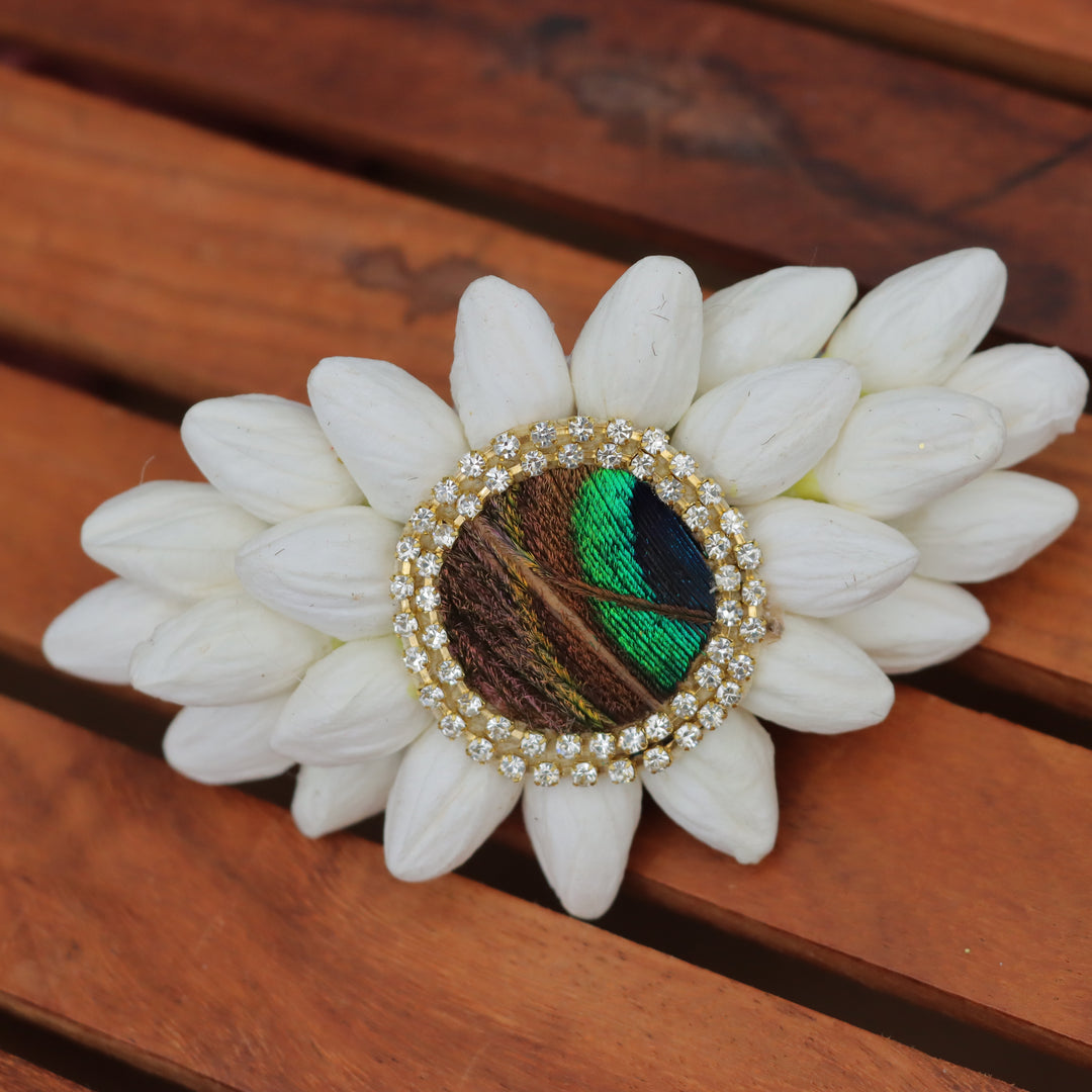 Gorgeous Jasmine Peacock Hairclip - Festive Elegance-Single piece