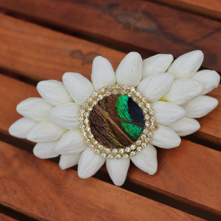 Gorgeous Jasmine Peacock Hairclip - Festive Elegance-Single piece