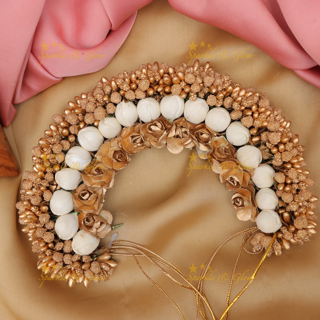 Jasmine Glitter Gajra Gold – Elegant Hair Accessory