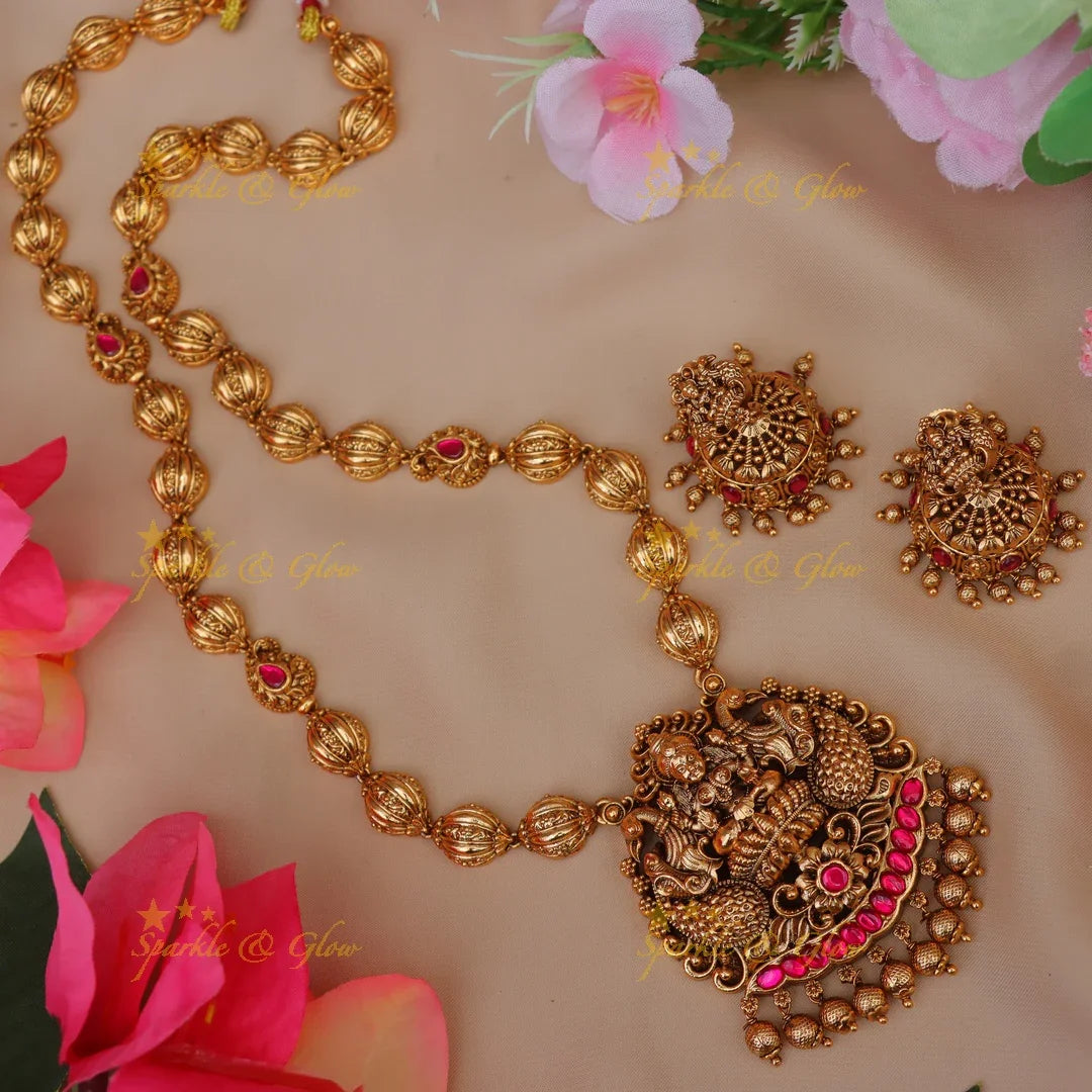 Exquisite Jadau Kundan Peacock Haram Necklace