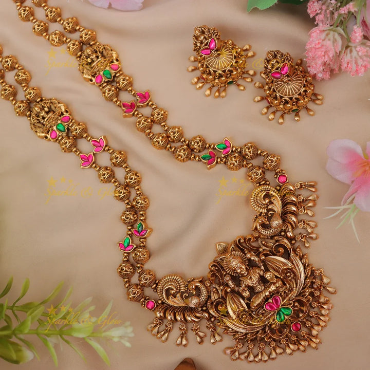 Lakshmi Kundan Necklace - Divine Temple Jewelry