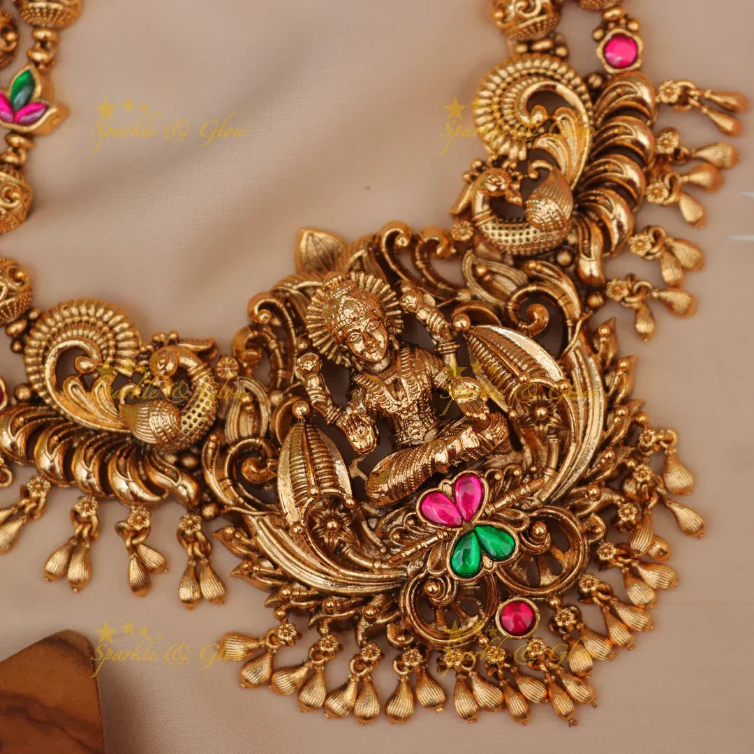 Lakshmi Kundan Necklace - Divine Temple Jewelry