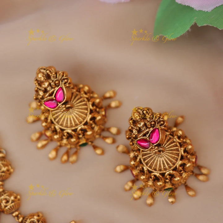 Lakshmi Kundan Necklace - Divine Temple Jewelry