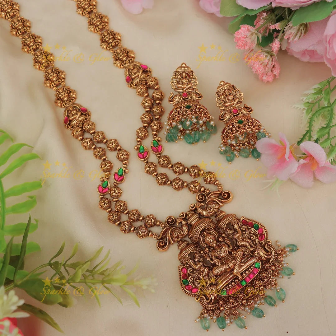 Back thread Elegant Mahalakshmi Jadau Kundan Necklace Set Online