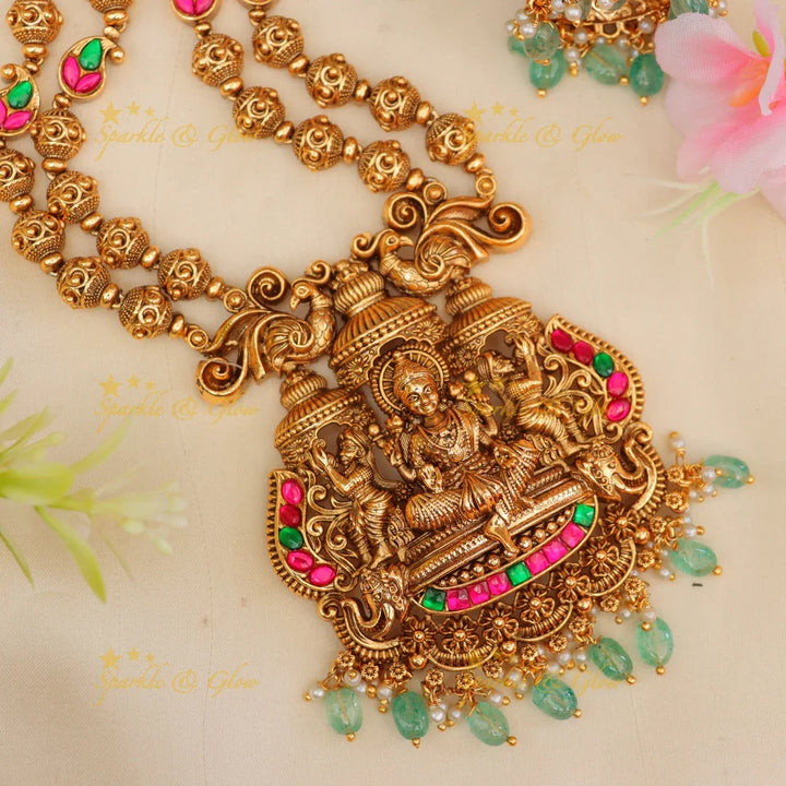 Elegant Mahalakshmi Jadau Kundan Necklace Set Online