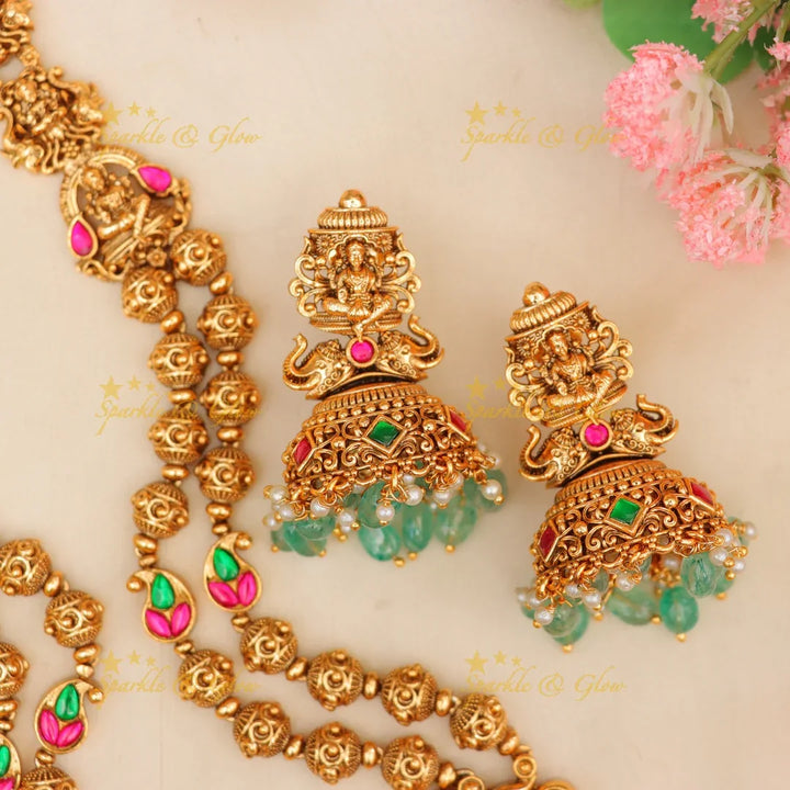 Elegant Mahalakshmi Jadau Kundan Necklace Set Online