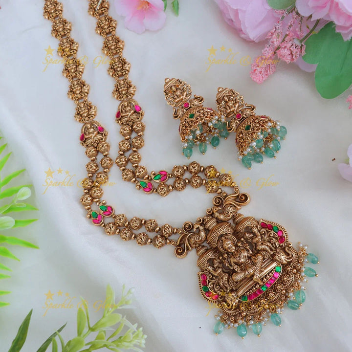 Elegant Mahalakshmi Jadau Kundan Necklace Set Online