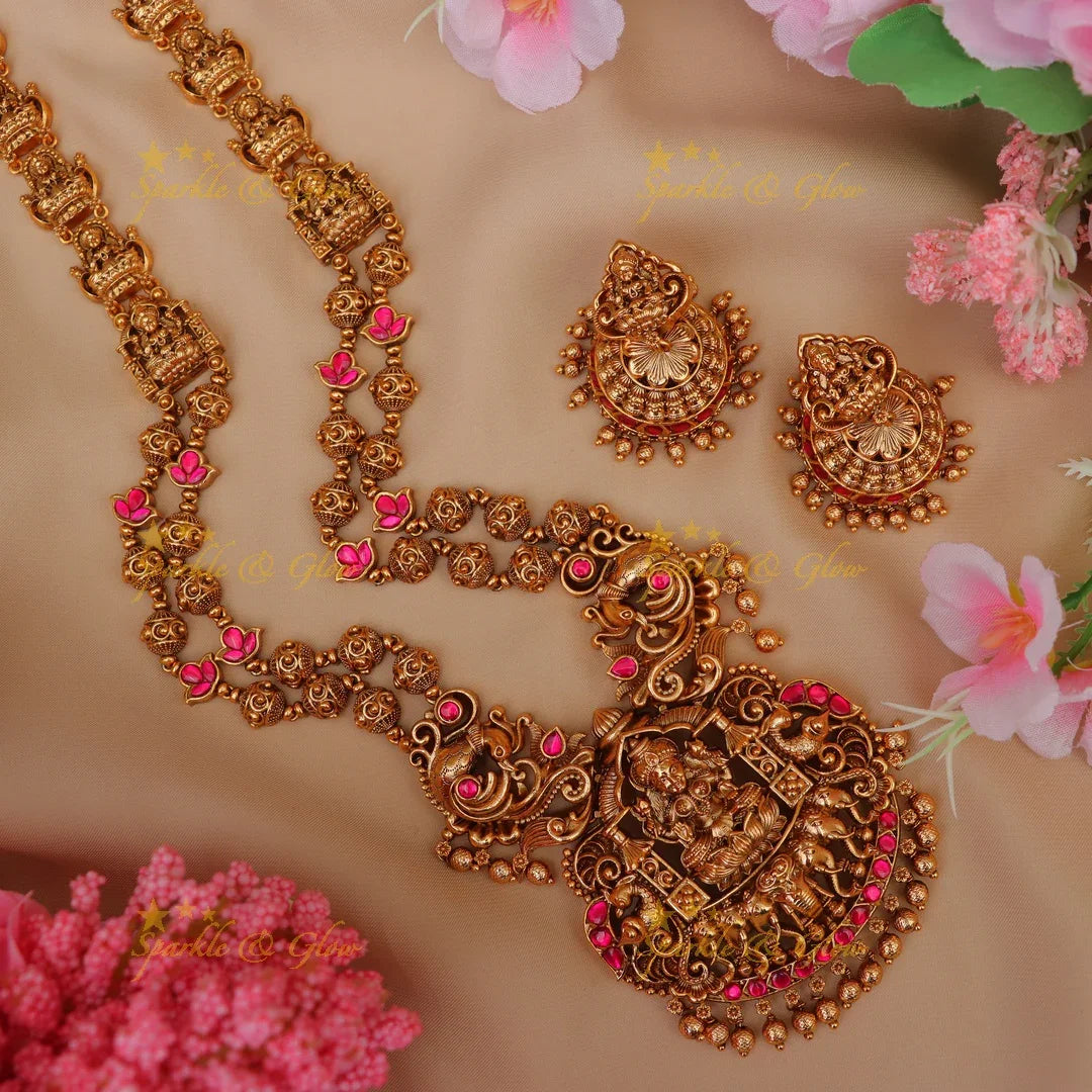 Exquisite Jadau Kundan Lakshmi Long Necklace Online