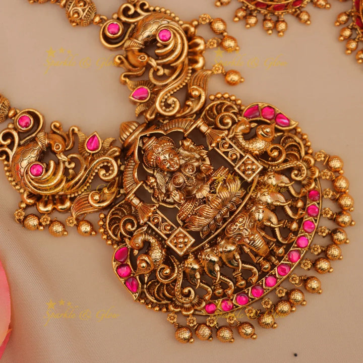 Exquisite Jadau Kundan Lakshmi Long Necklace Online