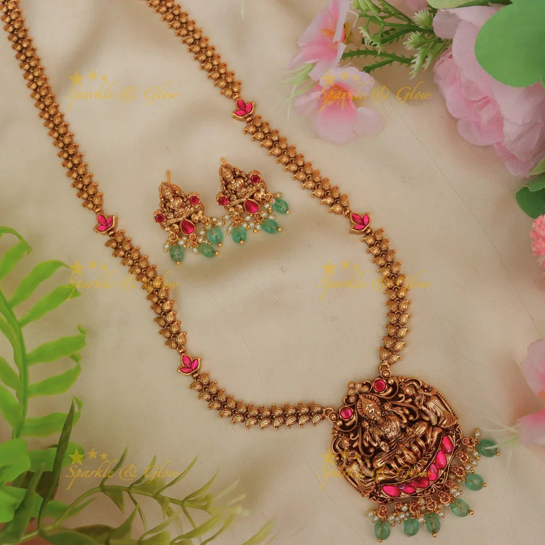 Elegant Jadau Kundan Mango Haram Necklace