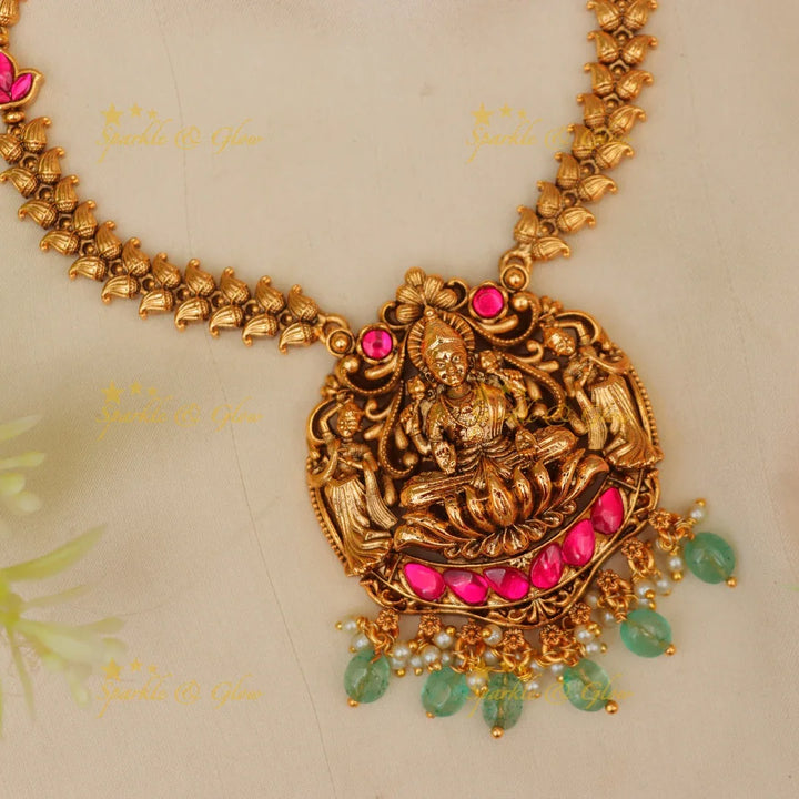 Elegant Jadau Kundan Mango Haram Necklace