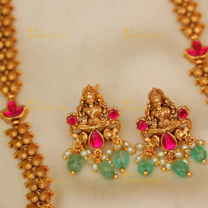 Elegant Jadau Kundan Mango Haram Necklace