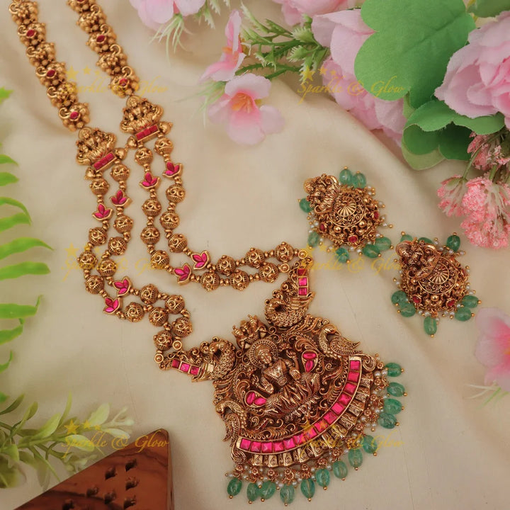Exquisite Jadau Kundan Lakshmi Necklace - Celebrate Luxury