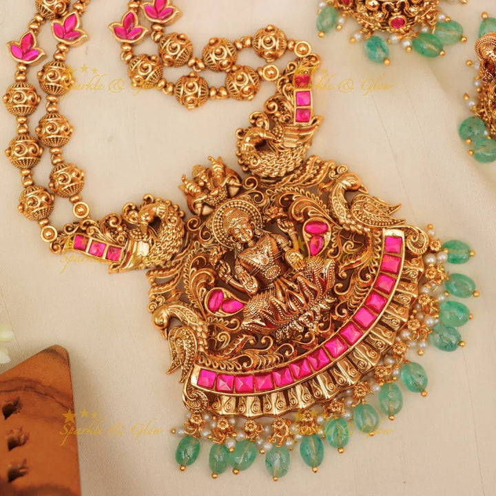 Exquisite Jadau Kundan Lakshmi Necklace - Celebrate Luxury