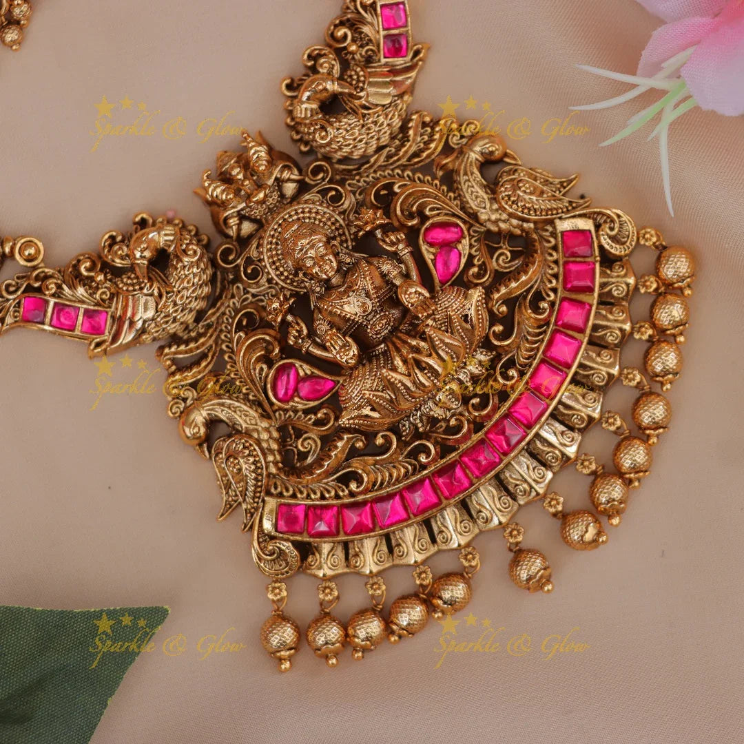 Exquisite Jadau Kundan Lakshmi Necklace - Celebrate Luxury