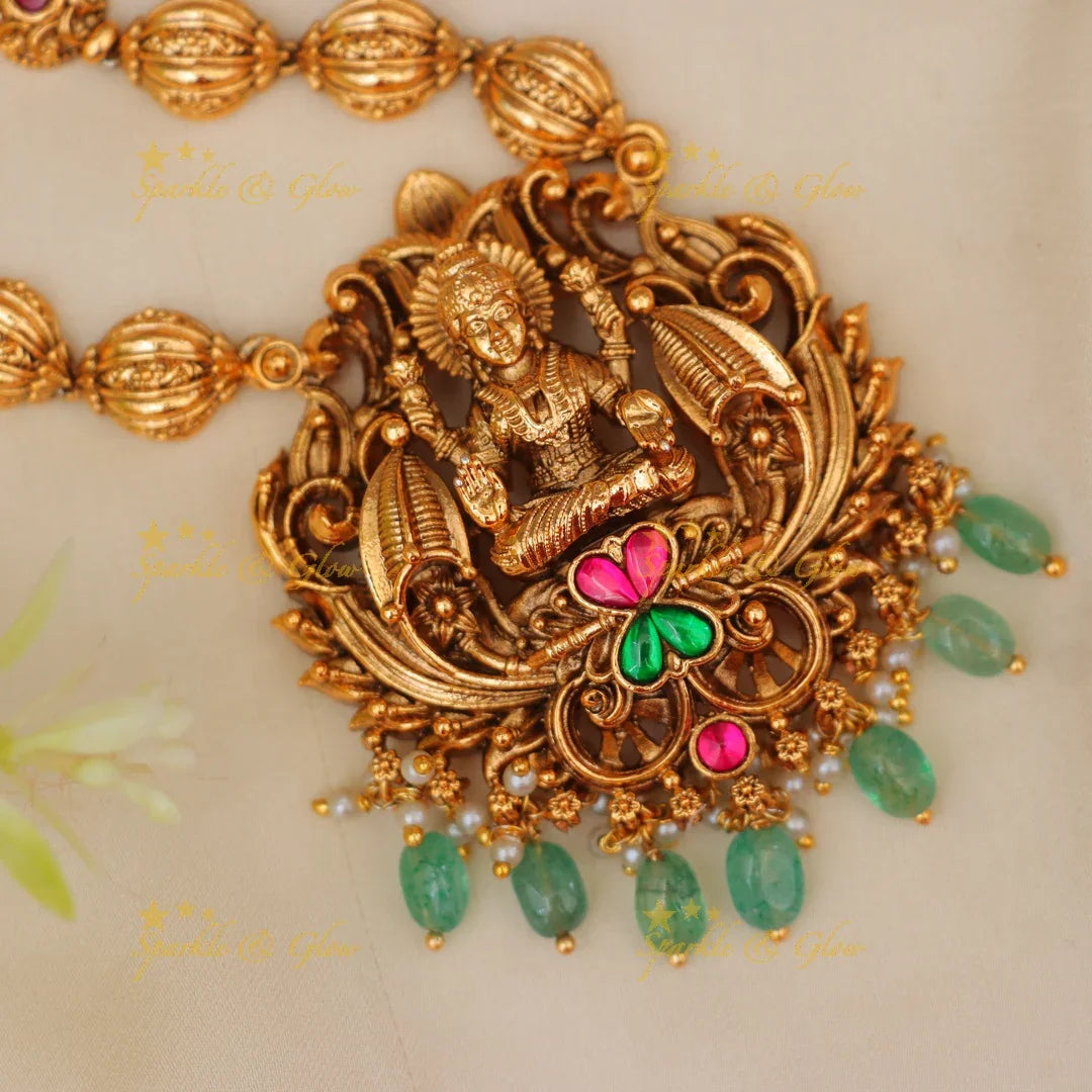 Lakshmi Jadau Kundan Necklace Set - Shop Now