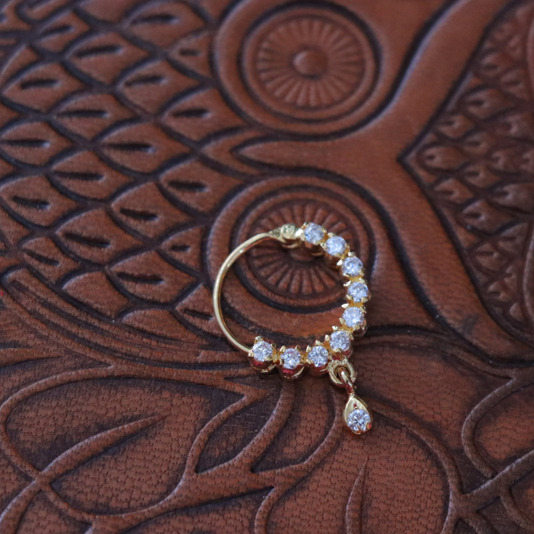 Elegance Redefined: Premium Gold Plated Nosepin