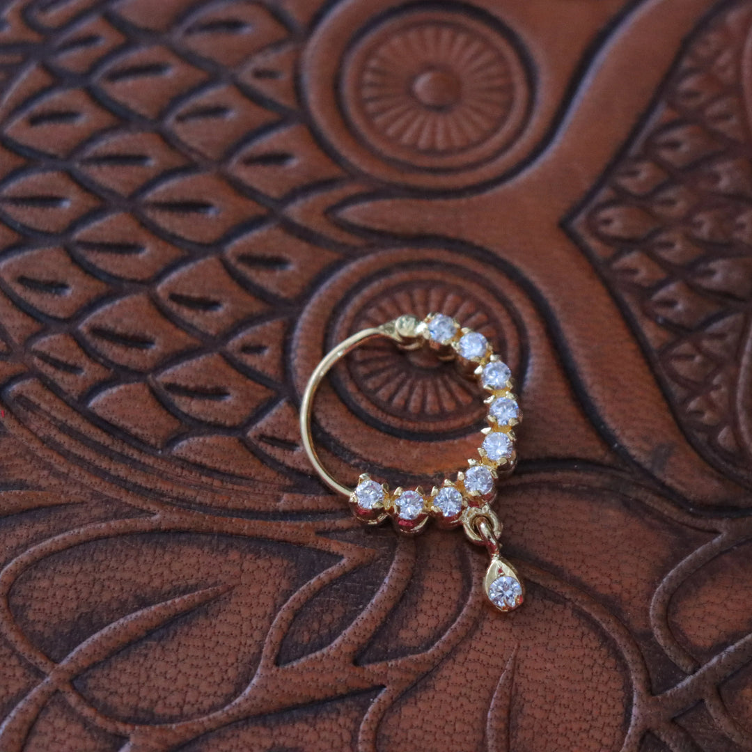 Elegance Redefined: Premium Gold Plated Nosepin