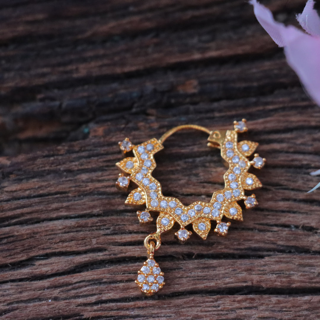 Elegant Stone Bead Nosepin – Perfect for Festive Occasions