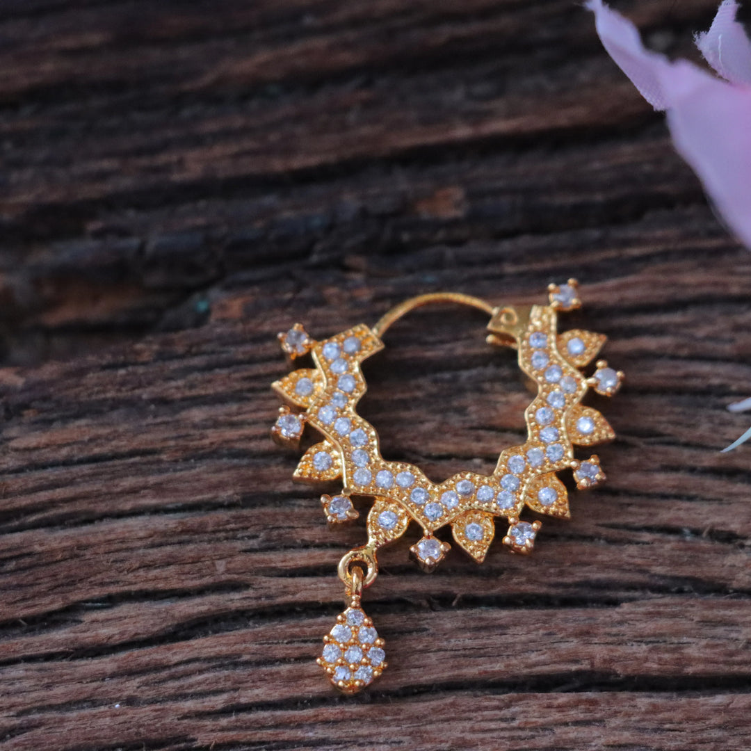 Elegant Stone Bead Nosepin – Perfect for Festive Occasions