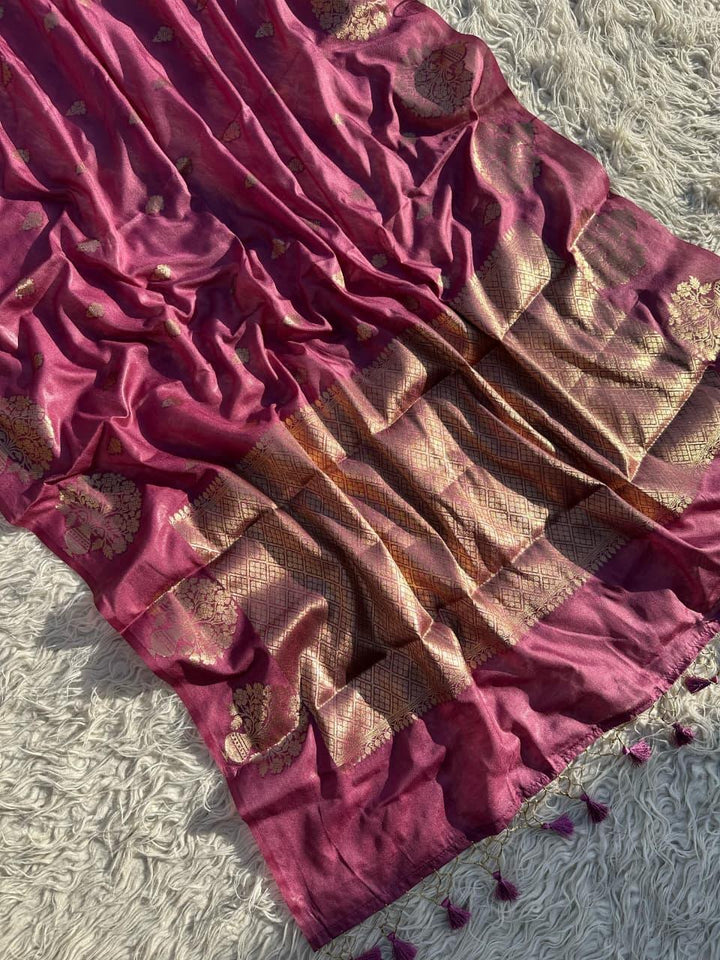 Exquisite Red Silk Saree with Gold Zari for Celebrations