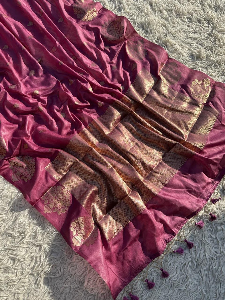 Exquisite Red Silk Saree with Gold Zari for Celebrations