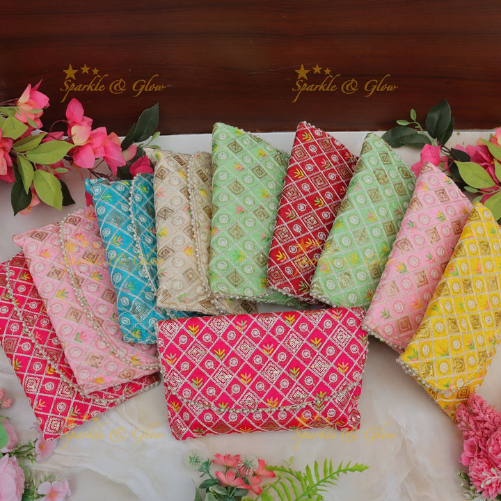 Elegant Chikankari Festive Gift Bags Collection set of 10