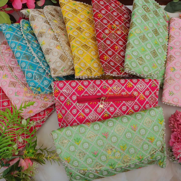 Elegant Chikankari Festive Gift Bags Collection set of 10