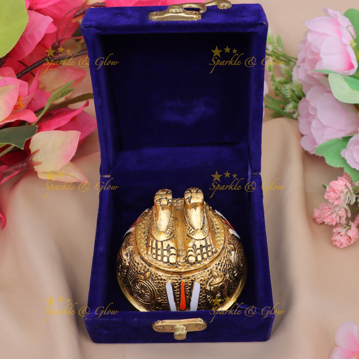 Elegant Lord Venkateshwara Feet Gold Gift Set Single PC