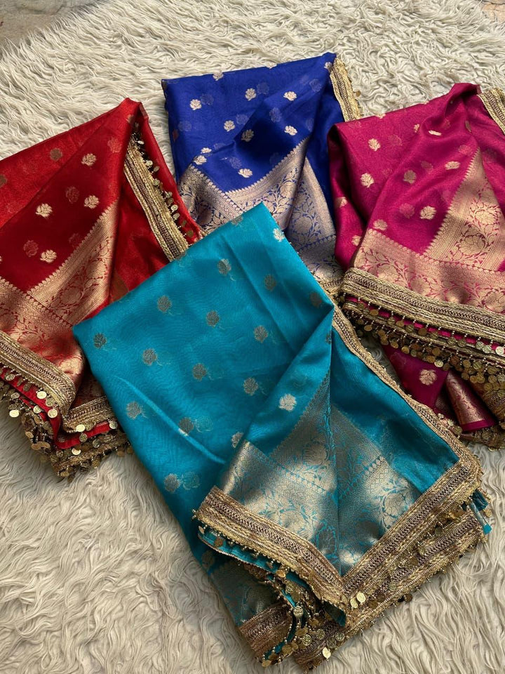 Elegant Pink Tissue Organza Saree - Perfect for Celebrations