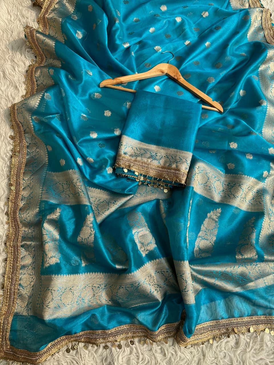 Elegant Pink Tissue Organza Saree - Perfect for Celebrations