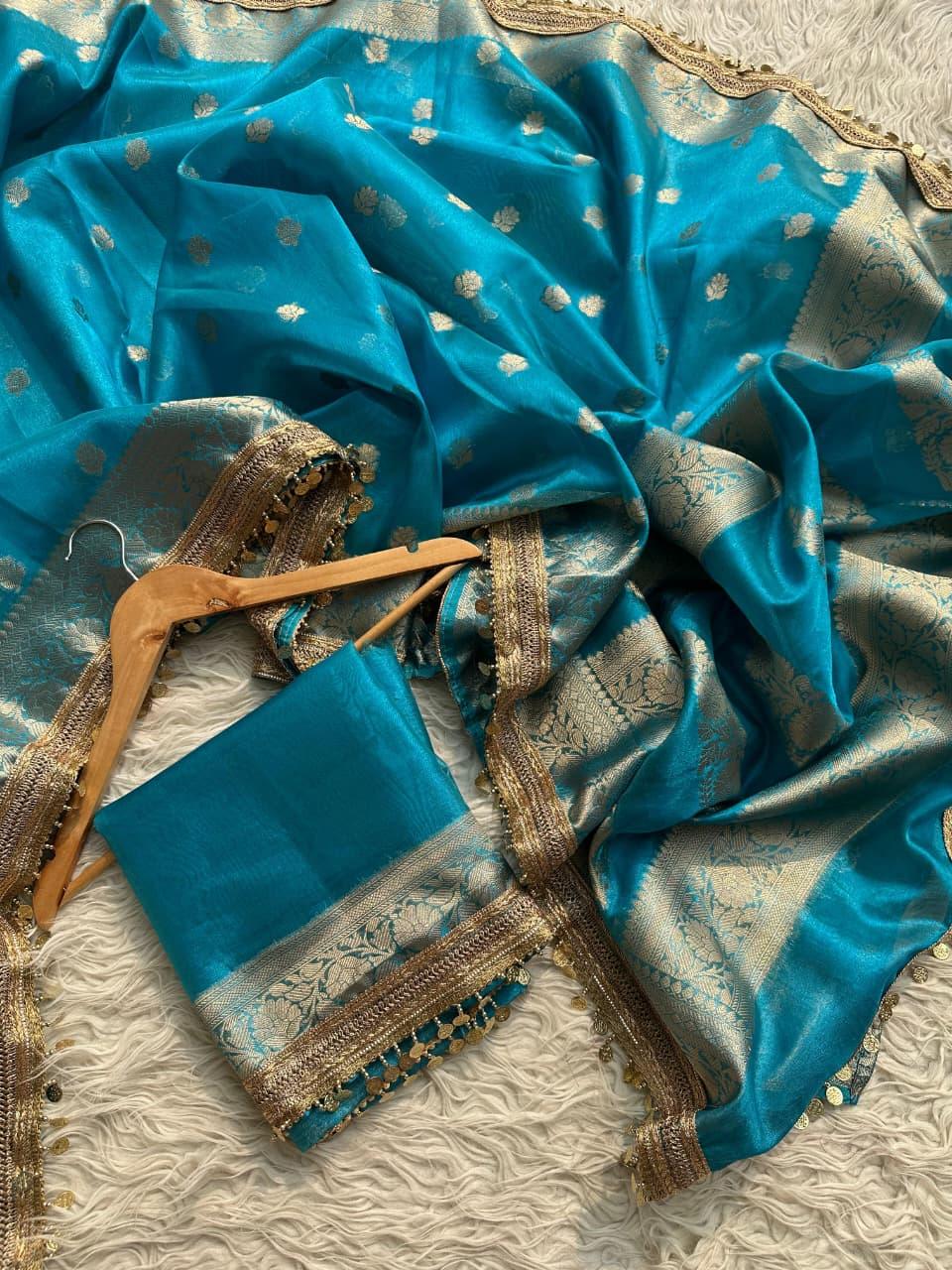 Elegant Pink Tissue Organza Saree - Perfect for Celebrations