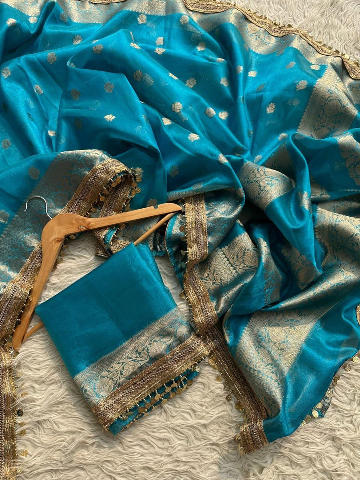 Elegant Pink Tissue Organza Saree - Perfect for Celebrations