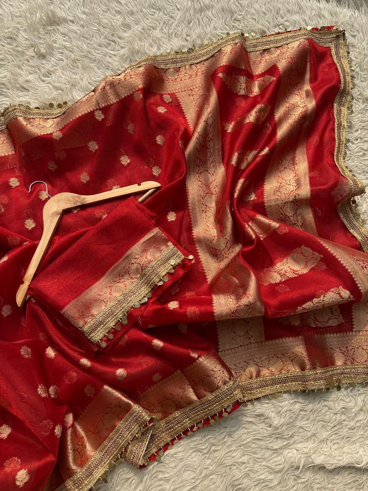 Elegant Pink Tissue Organza Saree - Perfect for Celebrations