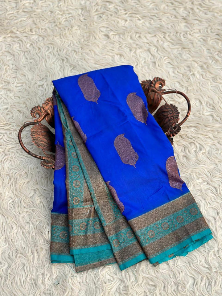 Elegant Blue Banarasi Silk Saree for Weddings & Festivities