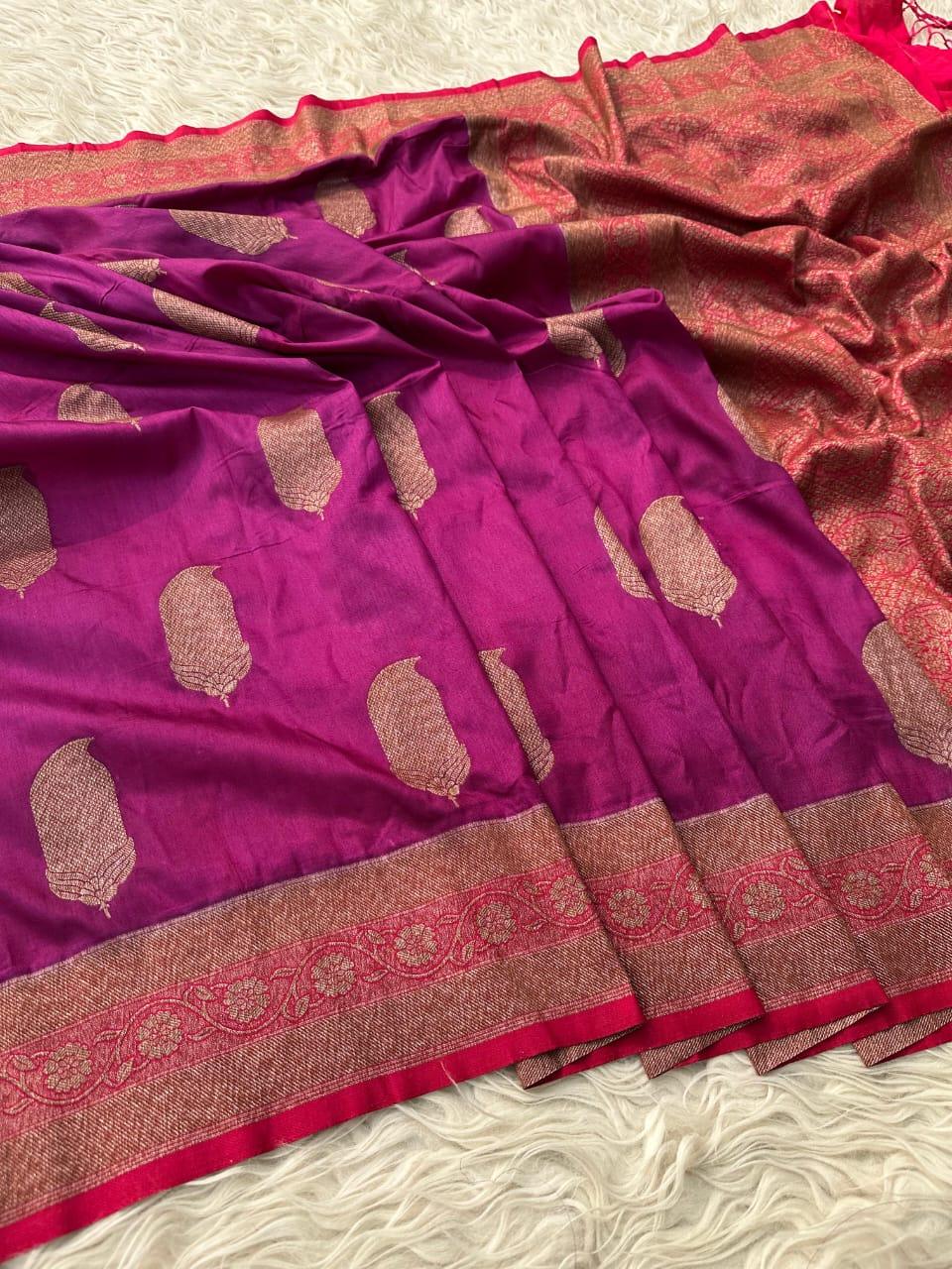 Elegant Blue Banarasi Silk Saree for Weddings & Festivities