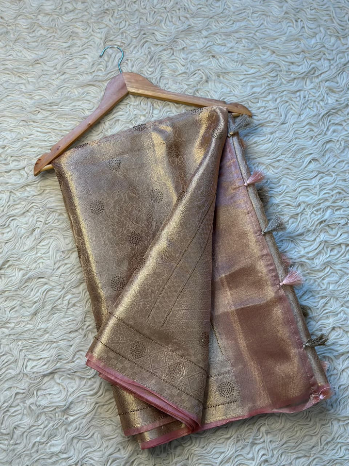 Exquisite Gold Zari Kanjivaram Silk Saree Online