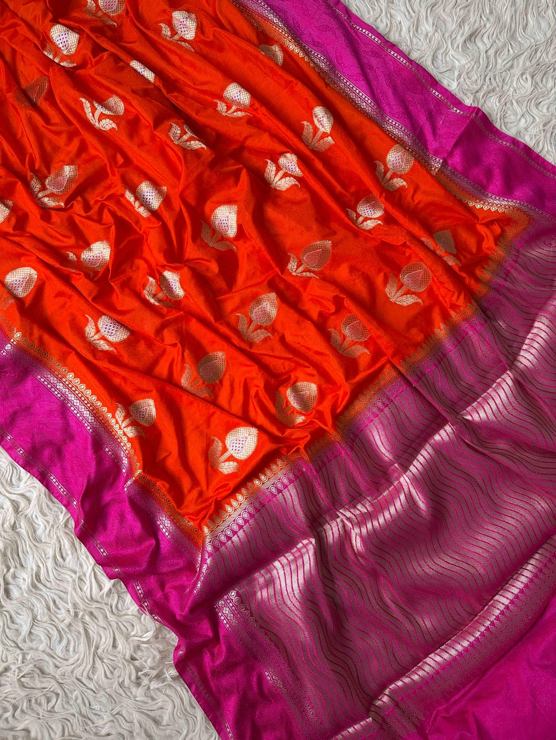 Exquisite Banarasi Semi Raw Mango Silk Saree