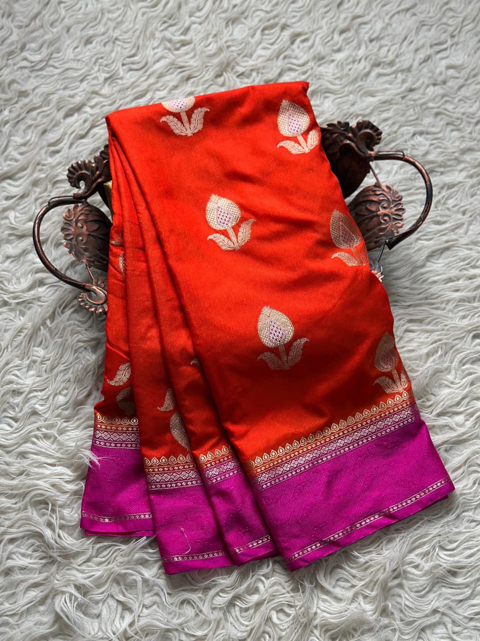 Exquisite Banarasi Semi Raw Mango Silk Saree