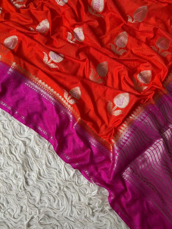 Exquisite Banarasi Semi Raw Mango Silk Saree