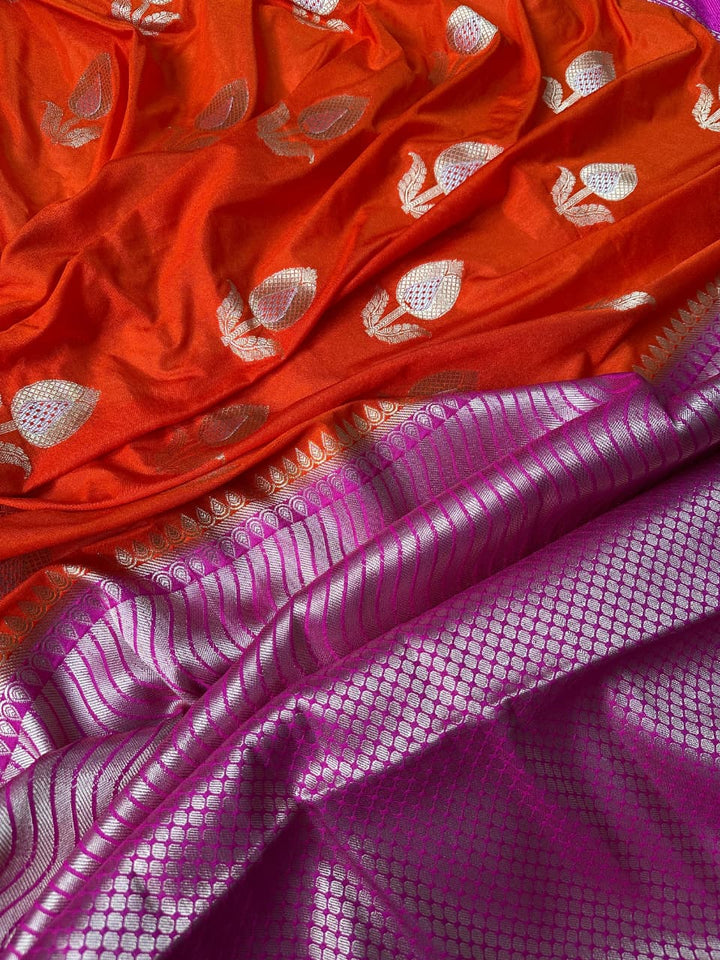 Exquisite Banarasi Semi Raw Mango Silk Saree