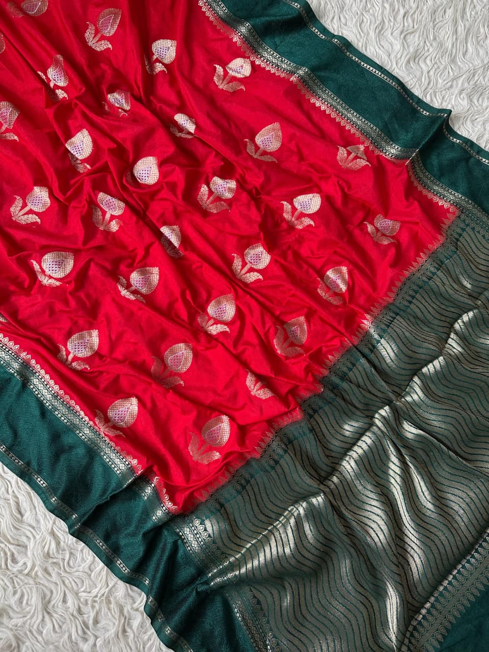 Exquisite Banarasi Semi Raw Mango Silk Saree