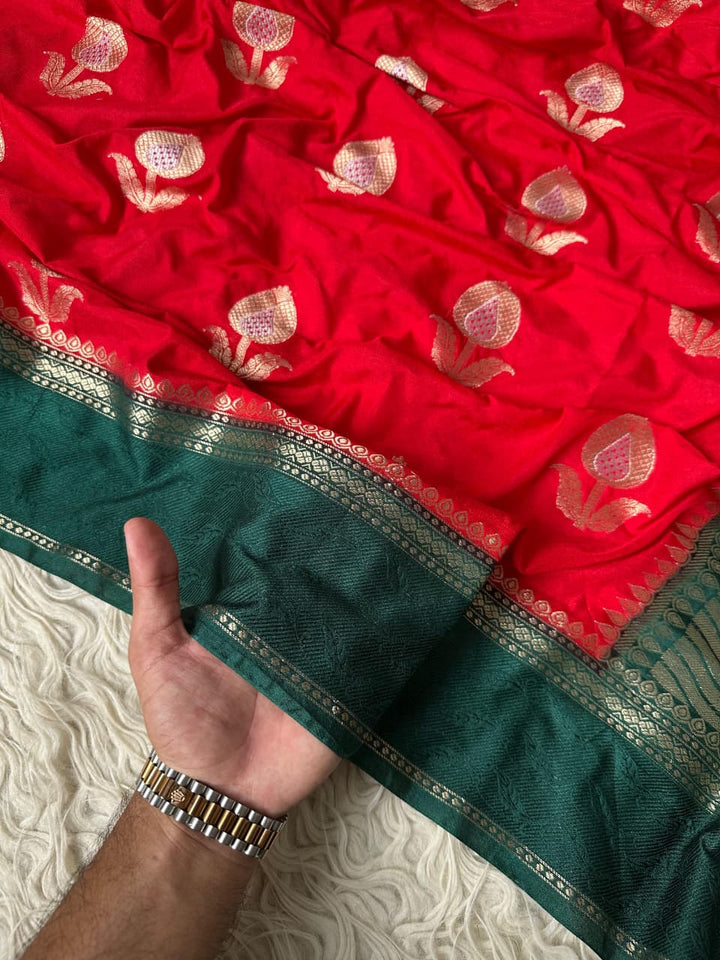 Exquisite Banarasi Semi Raw Mango Silk Saree