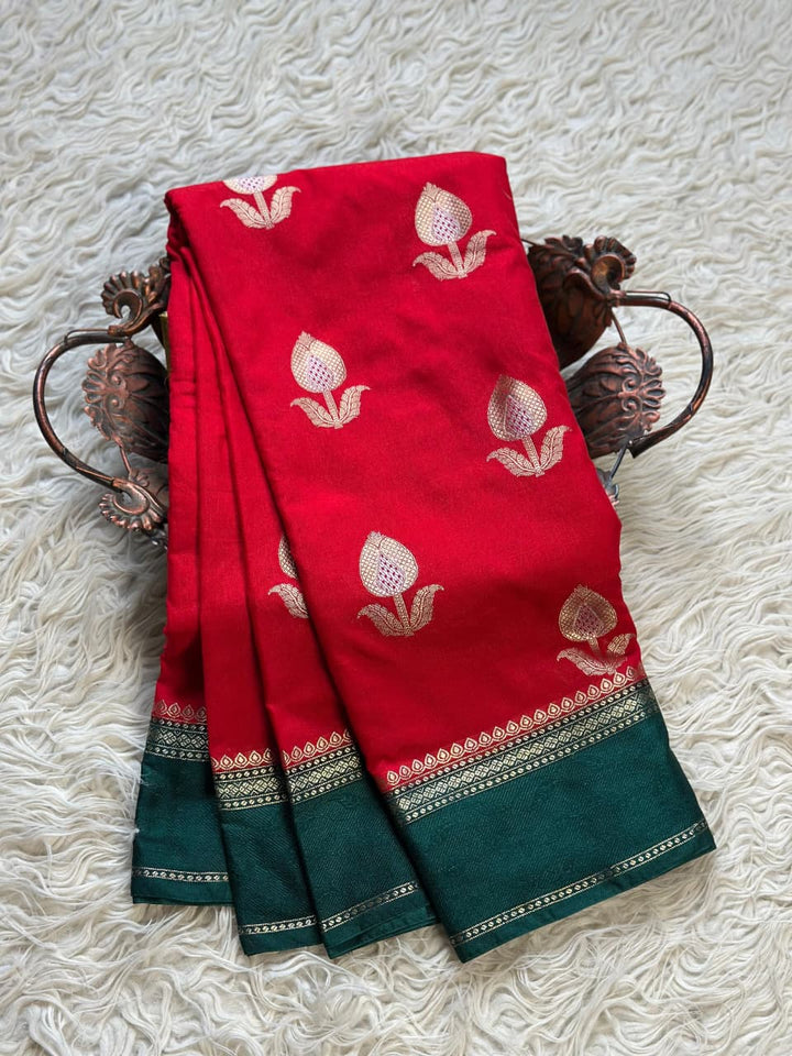 Exquisite Banarasi Semi Raw Mango Silk Saree