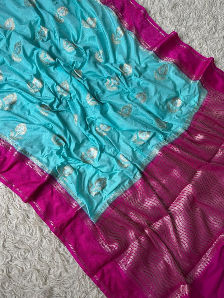 Exquisite Banarasi Semi Raw Mango Silk Saree
