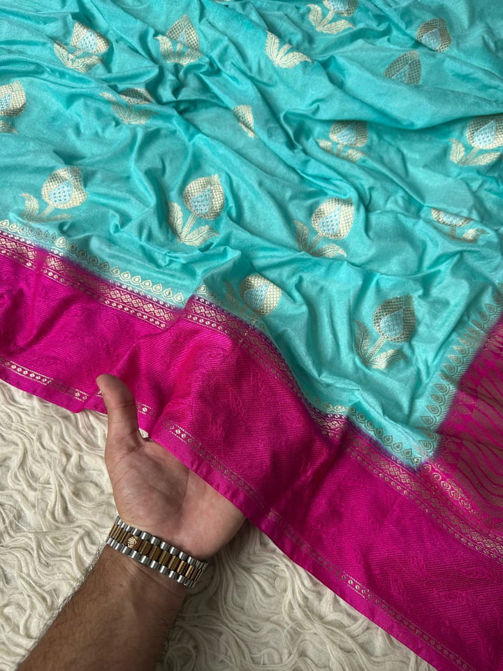 Exquisite Banarasi Semi Raw Mango Silk Saree